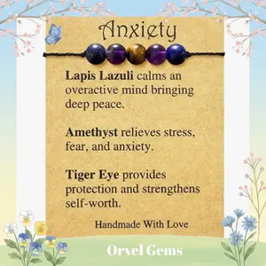 Spiritual Crystal Gemstone Bracelet Natural Crystal Stone Bracelets for Women Men Healing and Crystal Stone Bracelets Spiritual Amethyst Protection Bracelet Anxiety Relief Jewelry Gifts