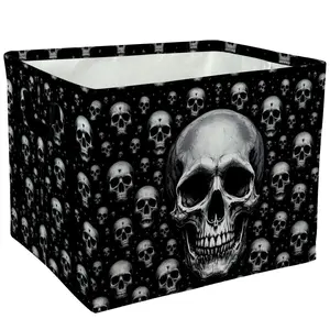 Gothic Skull Print Storage Baskets Storage Boxes Home Decor Storage Clothes Organization And Storage Home Decor Storage Holiday Gifts，Organizer For Toys， Books， Laundry Baskets