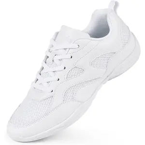 Cheer Shoes for Youth Girls White Cheerleading Athletic Dance Shoes Tennis Sneakers for Competition Sport Training