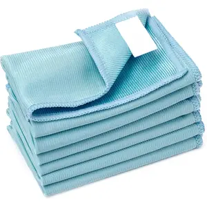 6 Pack Glass Cleaning Cloth Microfiber Cleaning Cloth for Window Eveglass  Lens (Blue)
