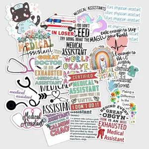 Sticker Pack 20 pcs Medical Assistant Stickers, Healthcare Support Vinyl Decals