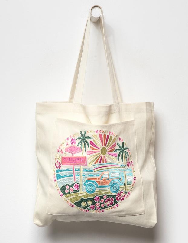 MALIBU SKYYE So Cal Embroidered Tote Bag