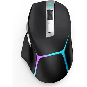 Gaming , 12500 DPI RGB   with Tri-Mode Connectivity ( 5.1/2.4G/Wired), Rechargeable USB-C Gamer Mice for , , iPad, Laptop & PC (Black)