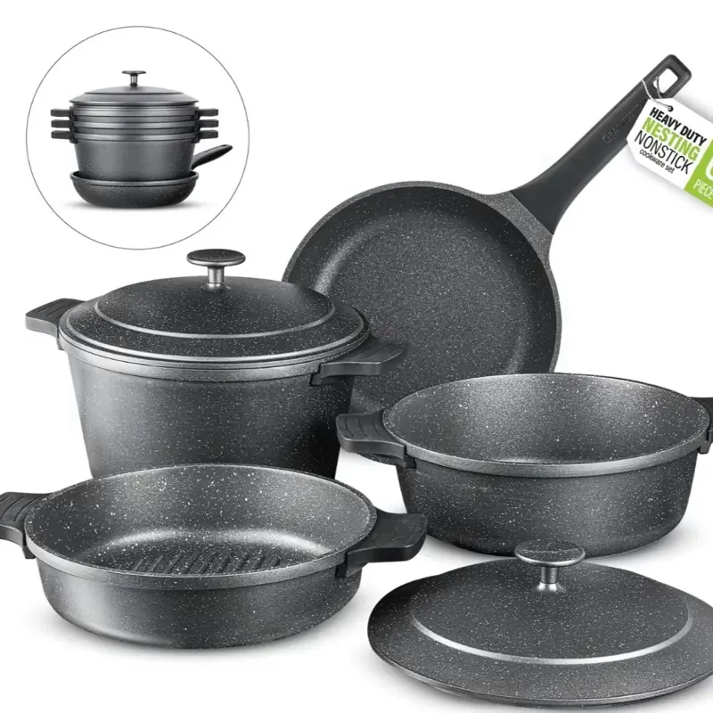 6-Piece Nesting Cookware Set pots pans