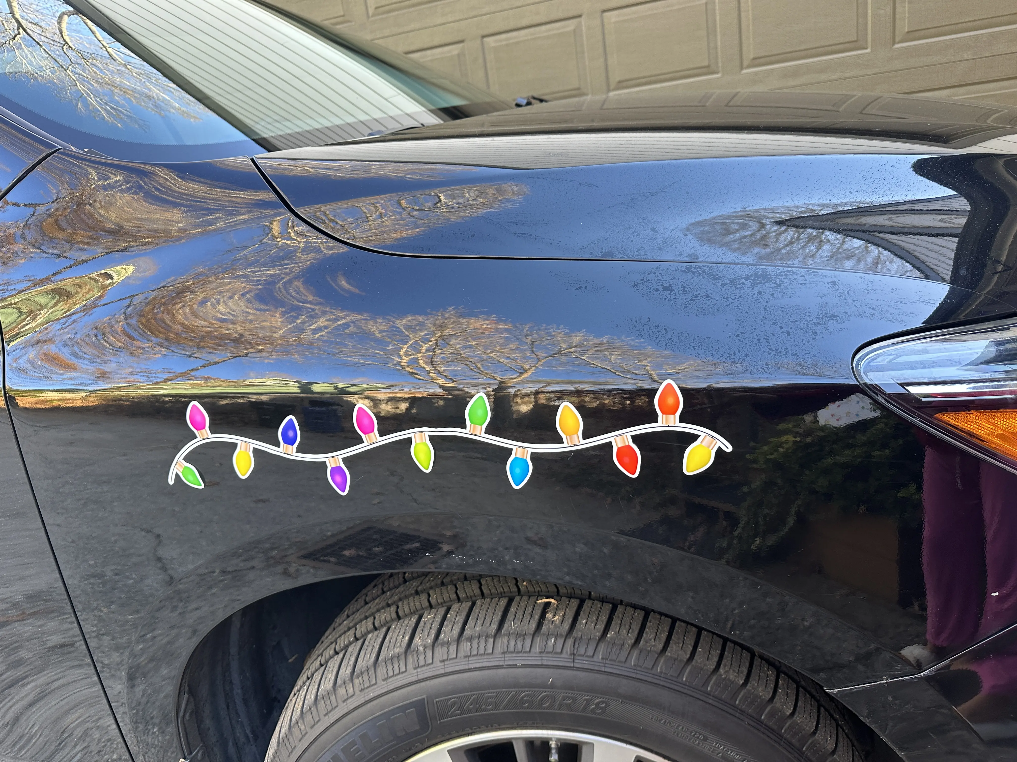 My Vinyl Cut Interior Static Cling Christmas Lights for your car or windows Christmas Colorful Decoration