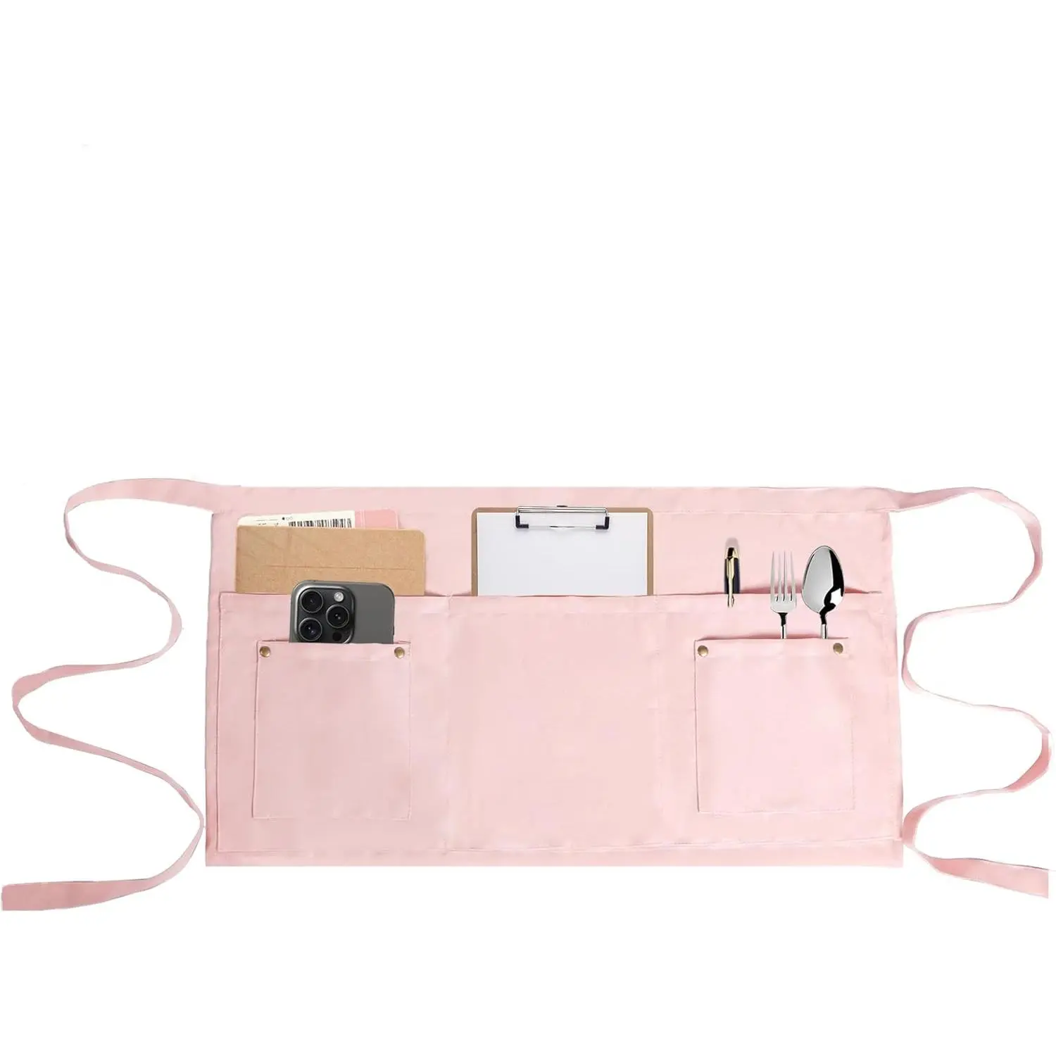 Server Apron with 5 Pockets - Rivet buckle Unisex Short/Half Waiter  Short Apron