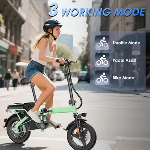 14” Folding Electric Bike 350W Motor 45 Miles Range Lightweight E-Bike Dual Disc Brakes UL Battery Urban Commuter Electric Bicycle | e-bike plegable bicicleta electrica urbana