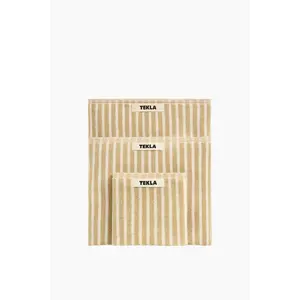 Organic Cotton Striped Towels & Bath Mat | Ivory