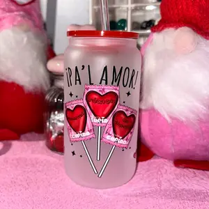 Paleta cupido Valentines glass cup