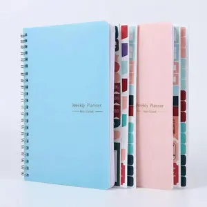 A5 Agenda Planner Notebook,2pcs Weekly Planner Notebook,Diary Weekly Planner,Goal Habit Schedules Organizer Notebook,Academic Planner for School
