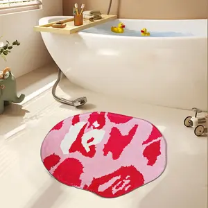 Beef Roll Pattern Bath Mat, 1 Count/2 Counts Modern Art Bathroom Mat, Soft Bathroom Rug, Bathroom Accessories, Home Decor, Bathroom Decorative Mat