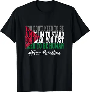 100% Cotton Fashion Garment Free Palestine Flag I love Palestine Gaza Palestinian Flag T-Shirt