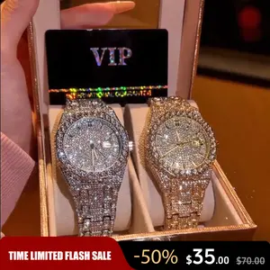Luxury Rhinestone Embellished Jumpstart sale Classic round dial -Dial Quartz Watch with Gift BoxIncluded Fashion Timeless Classic Watch Holiday Haul  Flash Sale diamond men  Shine at work, lead with brilliance.