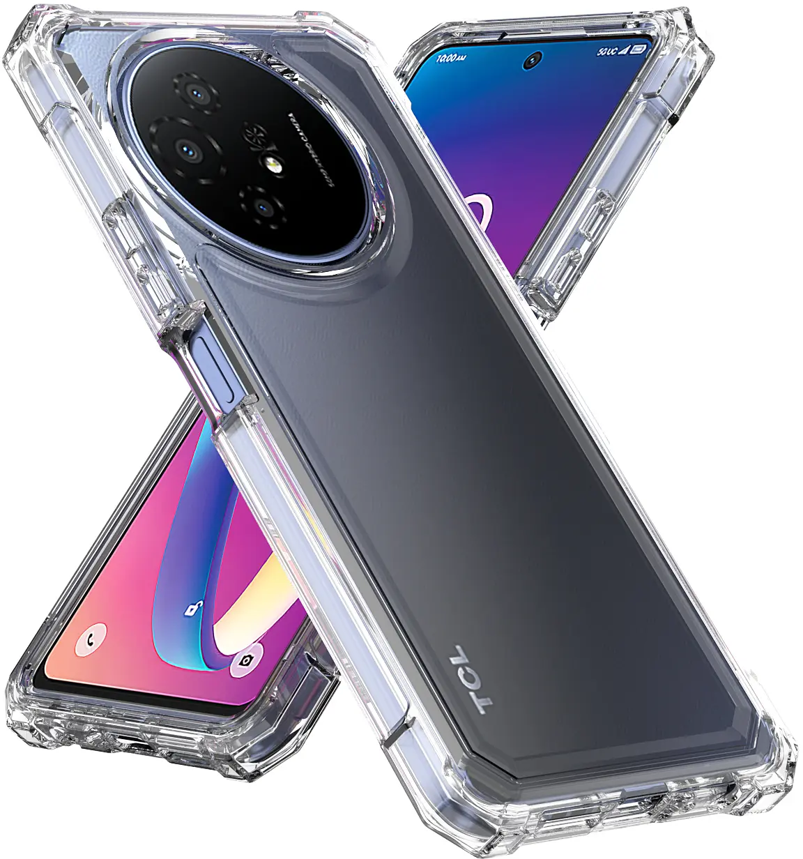 Clear Case for TCL 60 XE NxtPaper 5G Phone (2025), Nakedcellphone [Shock Absorbing] Hybrid TPU Cover - Transparent