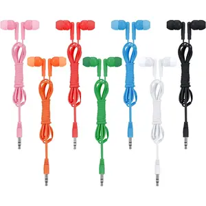 30 Packs Earbuds Bulk Headphones for Classrooms, Student Earphones Individually Wrapped for School in 7 Colors