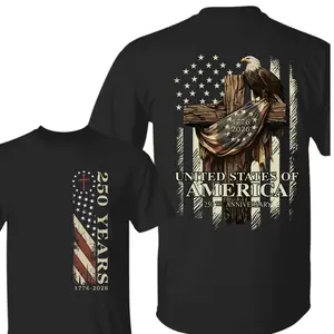 Patriotic Nautical Tee Celebrating 250 Years of Navy Service Featuring American Flag and Eagle Symbols Military Veteran Pride T-Shirt Casual Daily Wear Tee For Men & Women, Apparel Made In The USA