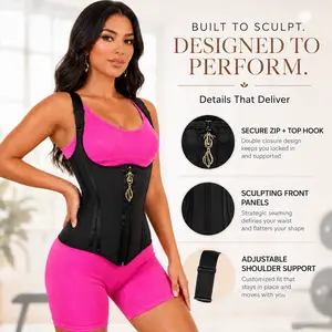 Women's solid-color zippered jumpsuit with a belted waist,TummyControl Shaper, Body Shapewear, Waist Trainerfor Women, Shaper for Women