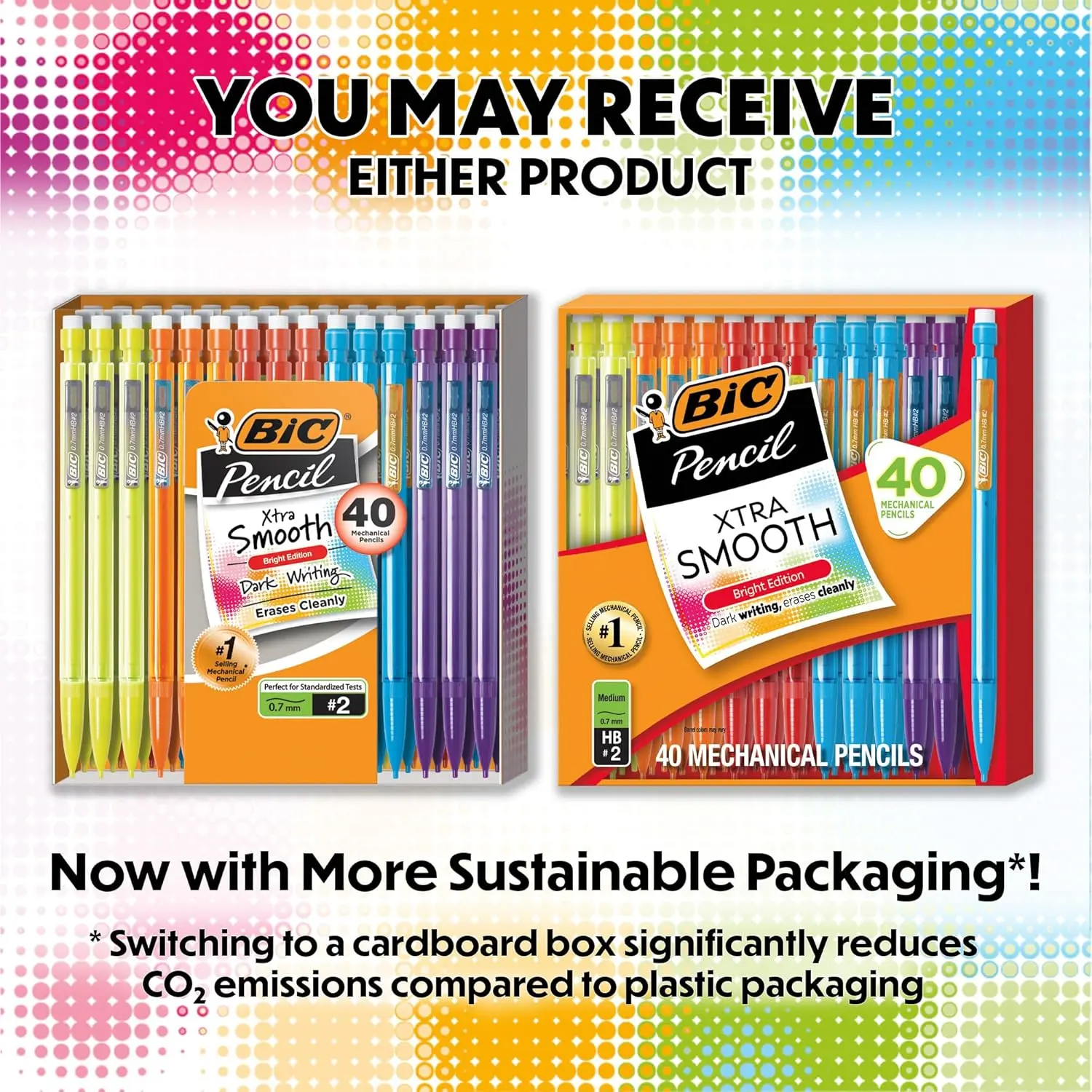 Smooth Bright Edition Mechanical Pencils, 0.7 mm Medium Point, Bulk School Supplies for Students and Teachers, 40-Count Pack