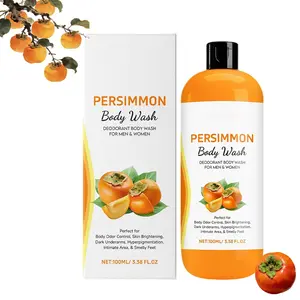 Persimmon Bath Wash Gel for Women & Men, Cleansing Body Deodorizing, Refreshing & Moisturizing Nourishing Skin, Gentle for Skins(3.38floz/pcs) (1Pcs)