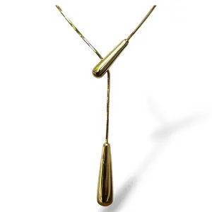 Golden Teardrop Lariat-Gold LM