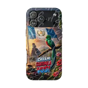 Tough Phone Cases GUATEMALA Flag Design Impact Resistant TPU Polycarbonate Glossy Finish Wireless Charging Compatible Customized Case