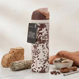 The Cowgirl Core Owala Special Edition 24oz FreeSip Animal Print Cow Brown