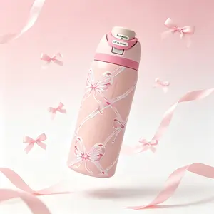 Owala FreeSip Insulated Stainless Steel Water Bottle with Straw, BPA-Free 32 Oz Pink Bow Sports Drinkware, Bottled Portable Vacuum Flask for Travel fathersdaygift