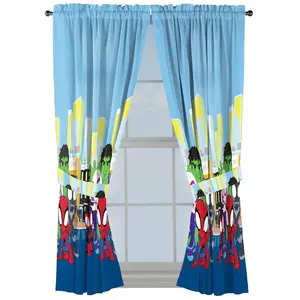 Sunny Side Up Spidey & His Amazing Friends Curtains for Kids Bedroom 4-Piece Drape Set