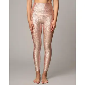 Peach Mermaid Sneaker Legging Fitness Bottoms Sparkly