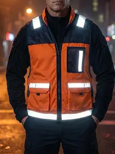 American Summer Commute Tactical Outdoor Men's Work Vest, Reflective Emergency Jacket, Patrol Uniform, Functional Streetwear