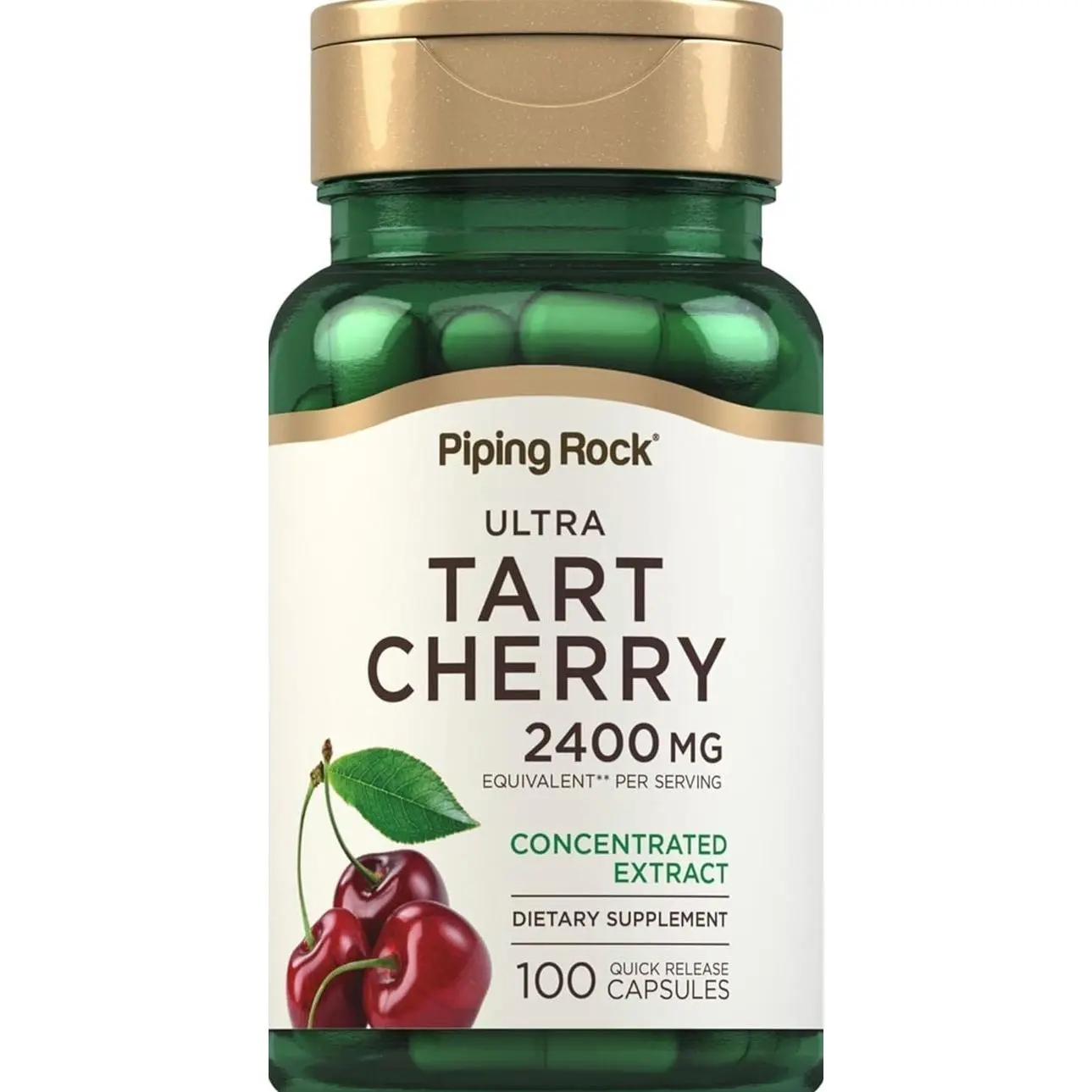 Piping Rock Tart Cherry Capsules | 100 Count | Concentrated Extract | Non-GMO, Gluten Free Supplement