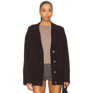 525 Miller Oversized Cardigan in Coffee Bean
