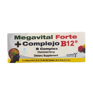 Gamma Laboratories Megavital Forte Con Complejo B12 Antioxidant & B Complex Supplement 21 Bottles 0.51 fl oz Each