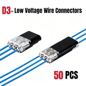3-Way No-Strip Quick Wire Connectors for Home Improvement Electrical Equipment, Low-Voltage, Compact, Durable Terminals