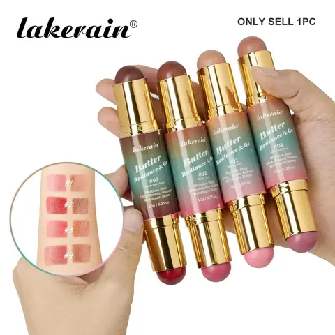 Double-Ended Butter Glow Stick, 2-in-1 Creamy Bronzer & Blush, Beauty Cosmetics, Cosmetics Products, for Face, Eyes & Lips, Buildable, Blendable & Multi-Purpose Cosmetics for Contouring, Highlighting & Natural Glow, Everyday Makeup