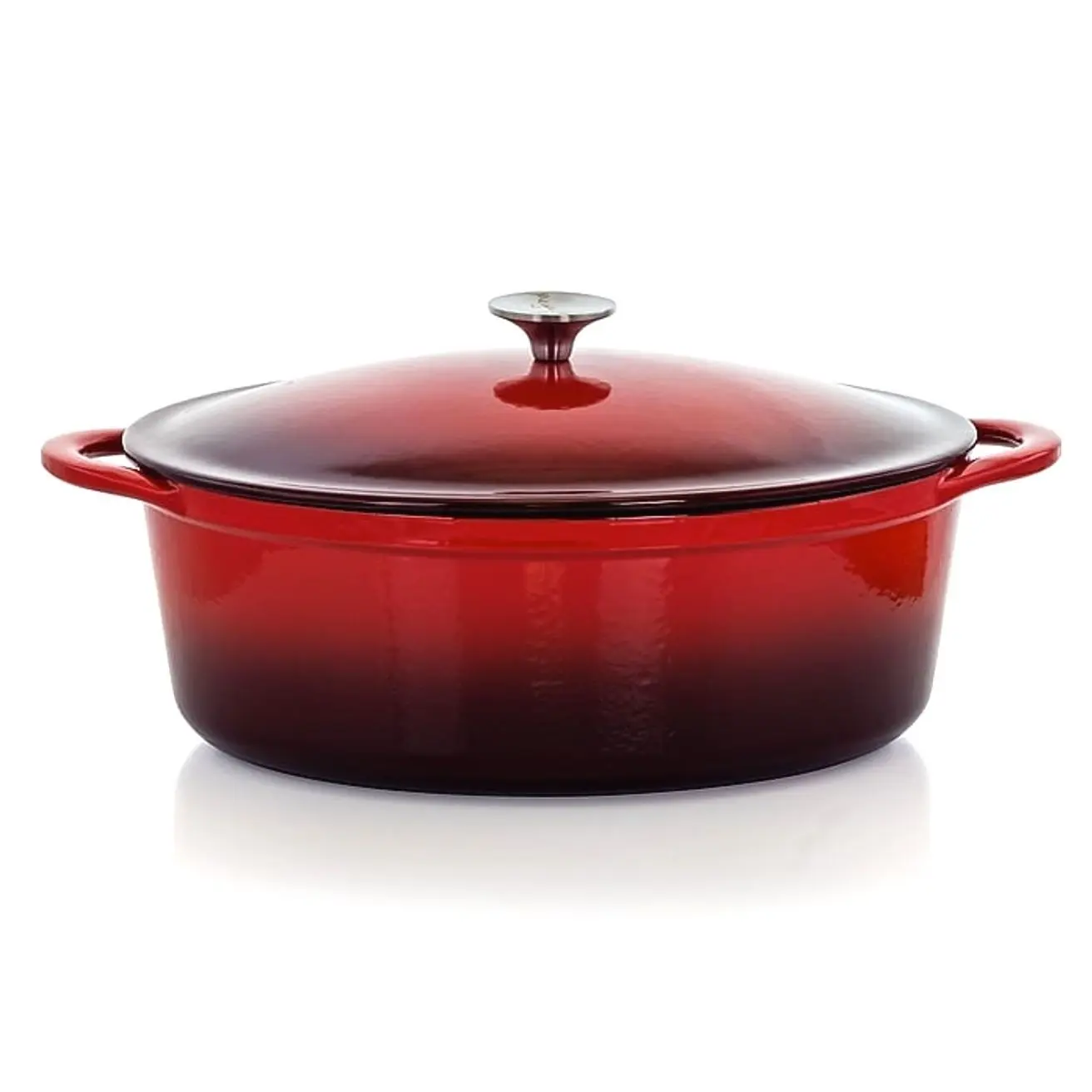 MegaChef Cast Iron 7 Qt. Dutch Oven, Red (937112870M)