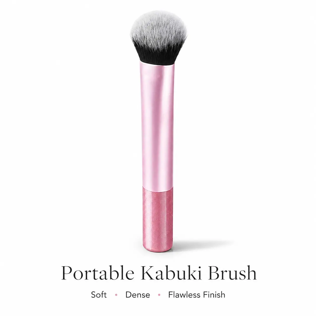 Portable Kabuki Makeup Brush, Soft Dense Blending Brush, Blender Brush for Foundation, Powder, Blush & Contour, Contour Face Brush, Mini Travel Cosmetic Brush, Beauty Tool, Complexion Brush, Soft Makeup Brushes