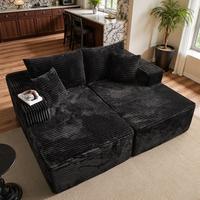 2 Seat Loverseat Sofa Bed Black
