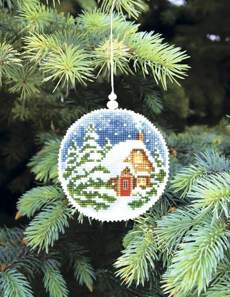 Christmas Tree Toy Plastic Canvas Cross-Stitch Kit by Charivna Mit T-15C