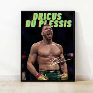 Dricus Du Plessis UFC Poster, MMA Fighter Wall Art, Quote, Quality Paper 8x12 to 27x40inch