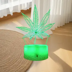 42 Leaf 3D LED Table Lamp Night Light Optical Visual Illusion Home Decor Lighting,maple Leaves,Add Vitality and Protect the Eyes 1