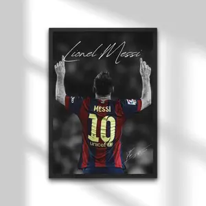 Lionel Messi Poster, Lionel Messi Shirt, Barca 2014-2015 Soccer Legend, High-quality Barcelona Inspired Art
