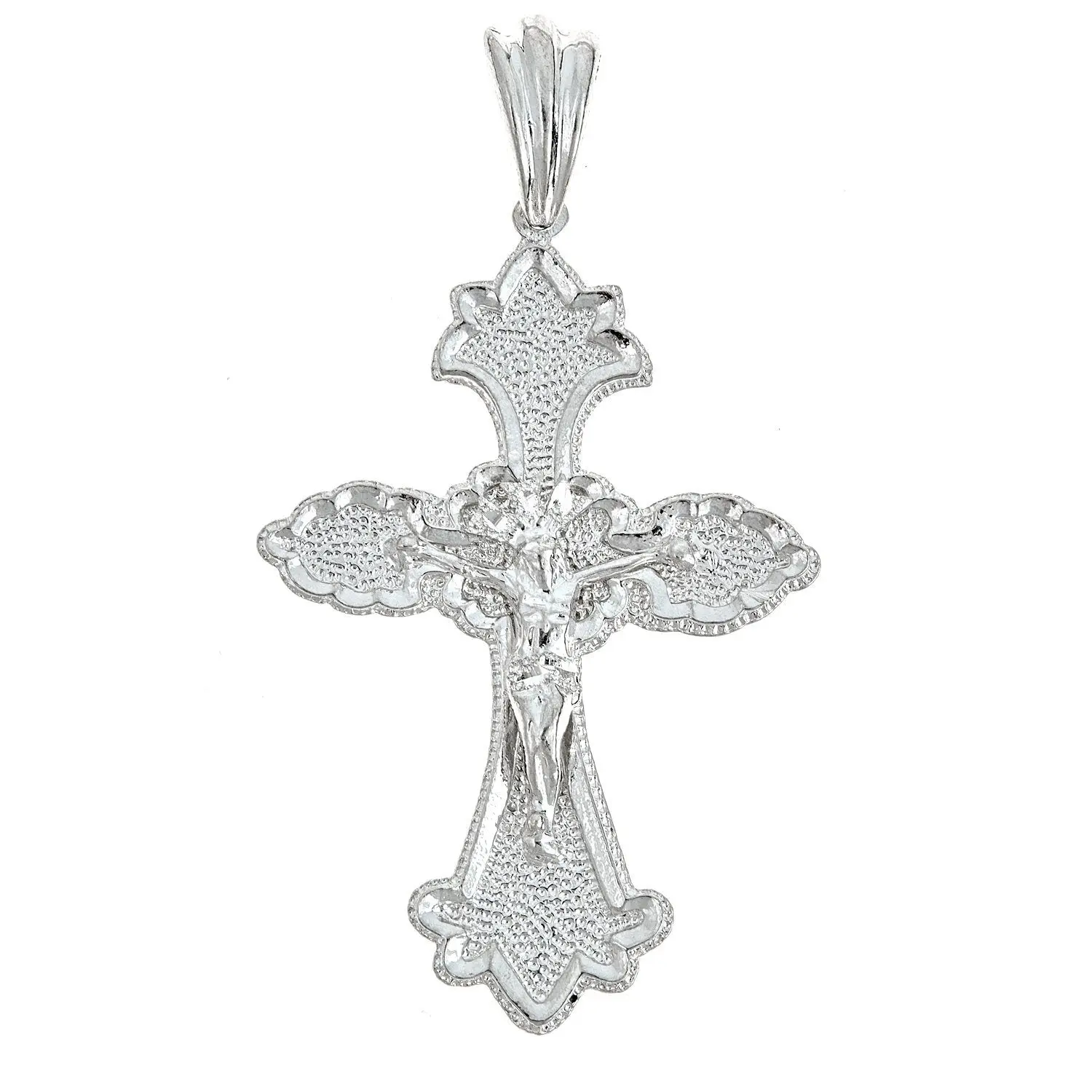 Large Gothic Crucifix 925 Sterling Silver Pendant