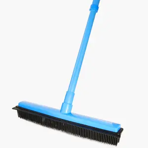 Rubber Broom with Squeegee for Carpet, Pet Hair Remover