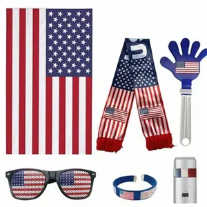 American Flag Party Pack - Scarves, Glasses & Props for 2026 Games