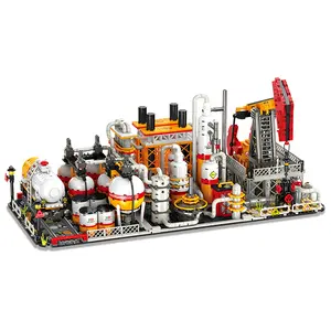 Petroleum Engineering Building Blocks - Industrial Style, 3 - in - 1 Scenarios (Oil Pumping + Refining + Storage), Perfect for Engineering Fans & DIY Enthusiasts, Great for Desk Display
