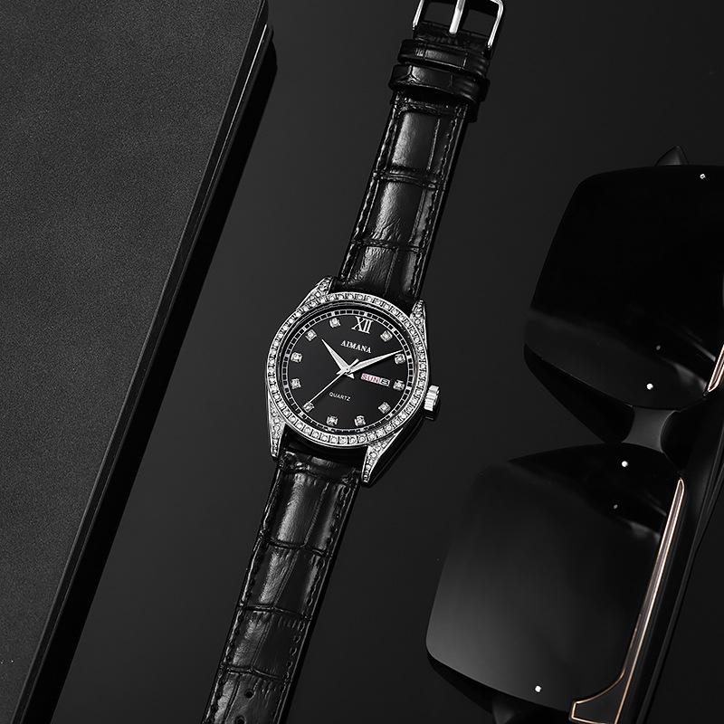 Swiss Luxury Men's Watch - Log Series Diamond Dial Luminous Quartz Wristwatch, Waterproof Business Classic