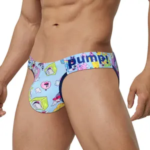 Men Underwear Briefs Sexy Modal Colorful Summer Patterns Bikini Man Anime Belt High Fork Horn Design Underpants Butt Lift