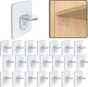 20 Pieces Plastic Shelf Support Peg,Self Adhesive Bracket,Partition Pin for Furniture Kitchen Cabinet Book Shelves Closet Brackets Clapboard Layer