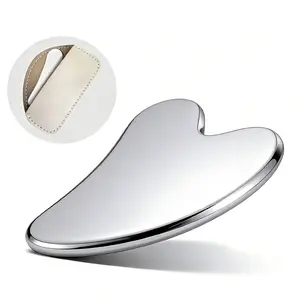 Thick Stainless Steel Gua Sha Set Scraper with Leather Pouch High-Quality Sturdy Anti-Aging Massage Kit for Skin Care